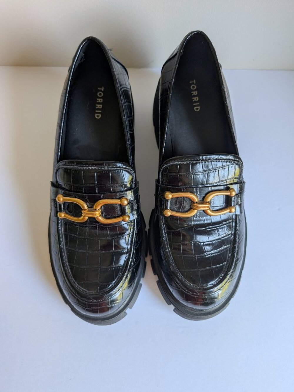 Torrid Chunky Loafer with Hardware WW | Size 13 | Black Croc
